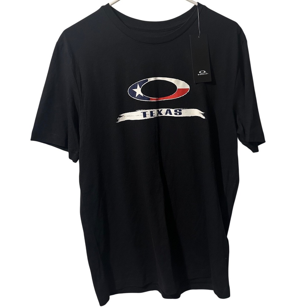 Oakley Texas Flag Ellipse Logo Graphic T-Shirt Mens Medium Black New